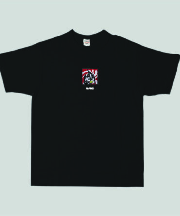 Embroidery Tennis Dog T-Shirt Black