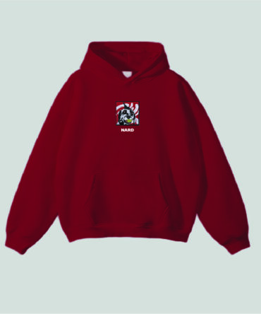 Embroidery Tennis Dog Hoodie Red