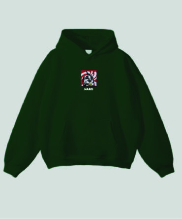 Embroidery Tennis Dog Hoodie Green