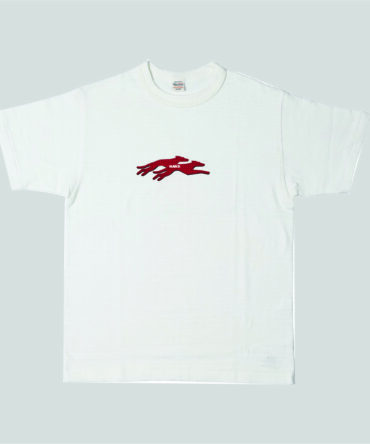 Embroidery Twin Dog T-Shirt White