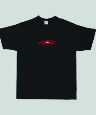 Embroidery Twin Dog T-Shirt Black