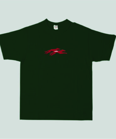 Embroidery Twin Dog T-Shirt Green