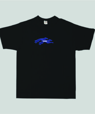 Embroidery Twin Dog T-Shirt Black