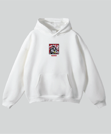 Embroidery Tennis Dog Hoodie White