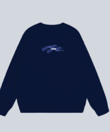 Embroidery Twin Dog Sweatshirt Navy