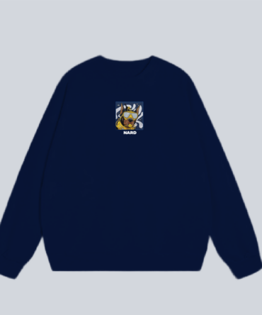 Embroidery Scuba Dog Sweatshirt Navy Blue