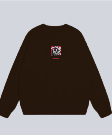 Embroidery Tennis Dog Sweatshirt Brown