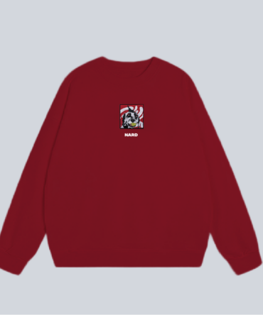 Embroidery Tennis Dog Sweatshirt Red