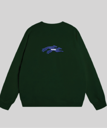 Embroidery Twin Dog Sweatshirt Green
