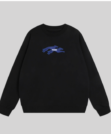 Embroidery Twin Dog Sweatshirt Black