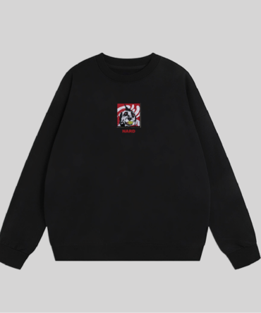Embroidery Tennis Dog Sweatshirt Black