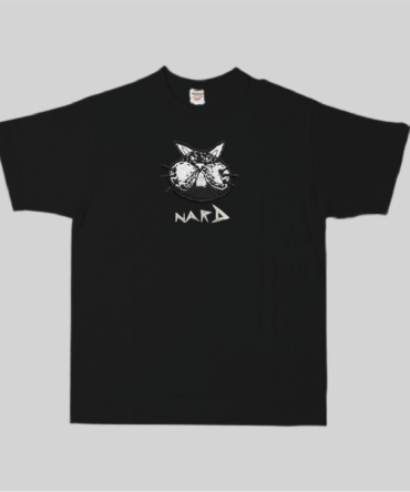 Black Embroidery Static Cat T-Shirt