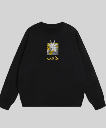 Black Embroidery Static Rockstar Sweatshirt