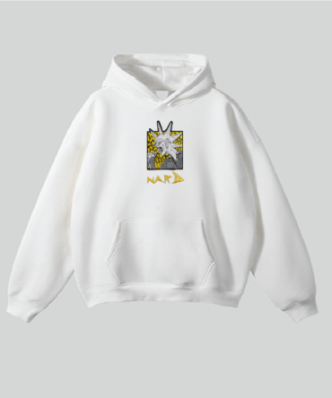 White Embroidery Static RockStar Hoodie