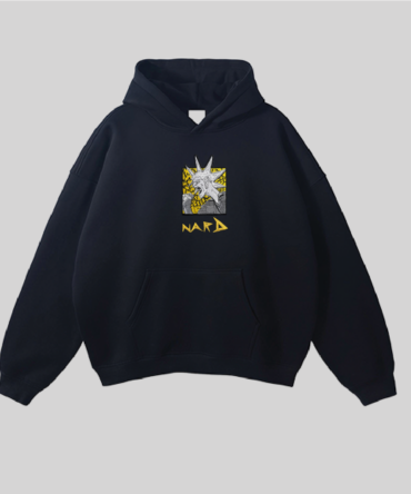 Black Embroidery Static RockStar Hoodie