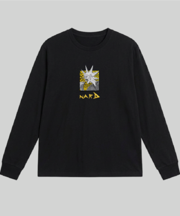 Black Embroidery Static RockStar Long Sleeve T-Shirt
