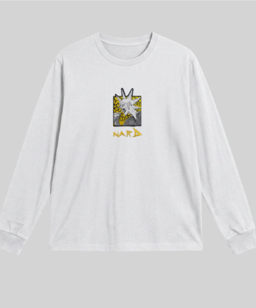 White Embroidery Static RockStar Long Sleeve T-Shirt