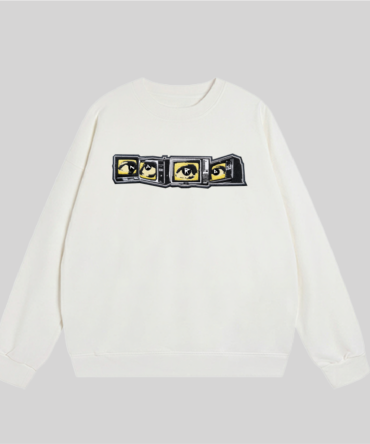 White Embroidery Static Vision Sweatshirt