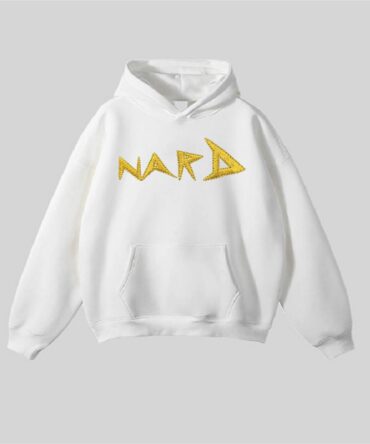 White Embroidery Static NARD Hoodie