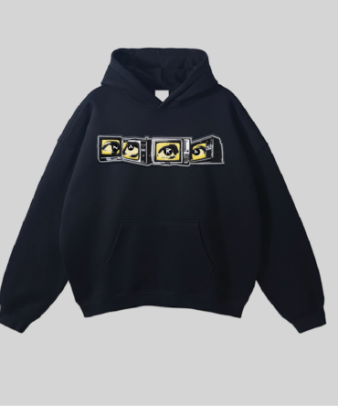 Black Embroidery Static Vision Hoodie