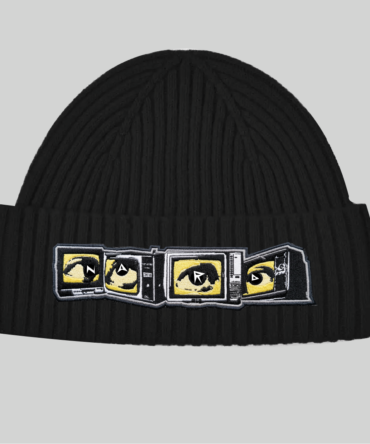 Black Embroidery Static Vision Beanie