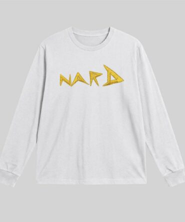 White Embroidery Static NARD Long Sleeve T-Shirt
