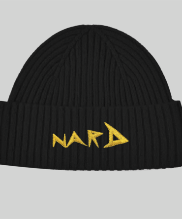 Black Embroidery Static Nard Beanie