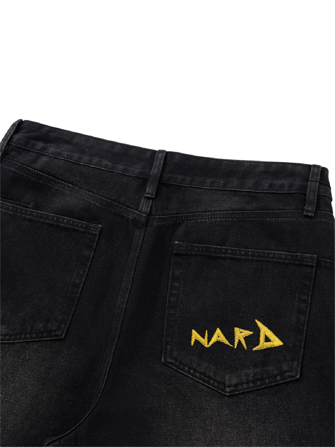 Men Black Embroidery Static Nard Jeans - Image 3