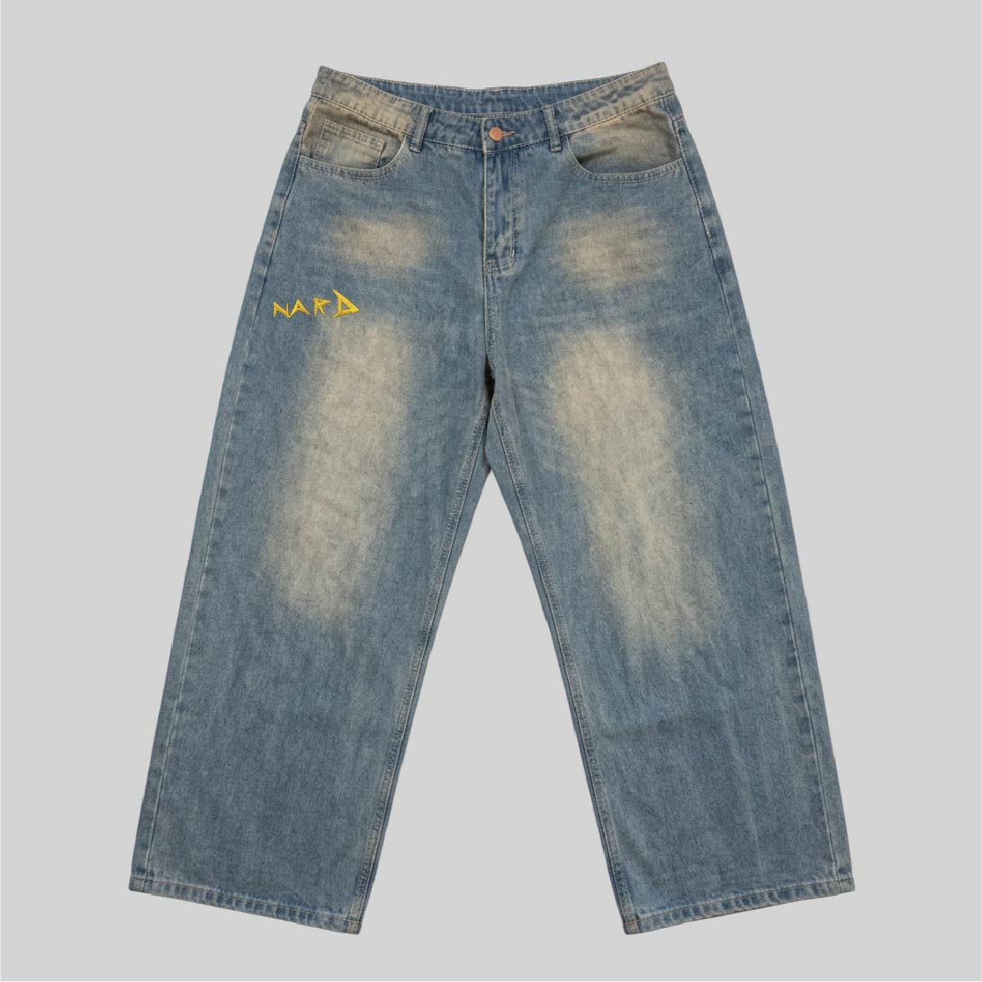 Men's Static Vision Vintage Wash Wide Leg Jeans - Image 3