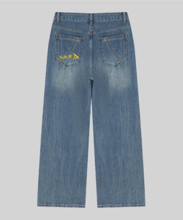 Women Static Nard Vintage Wash Embroidery Jeans