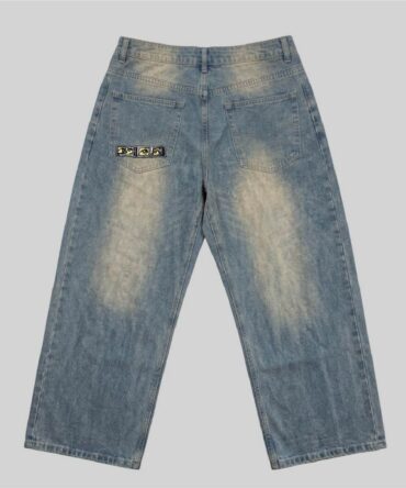 Men's Static Vision Vintage Wash Wide Leg Jeans