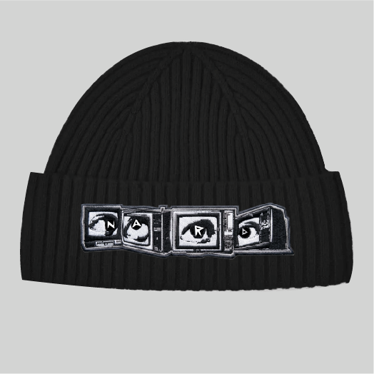 Black Embroidery Static Vision Beanie - Image 2