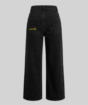 Women Black Embroidery Static Nard Jeans